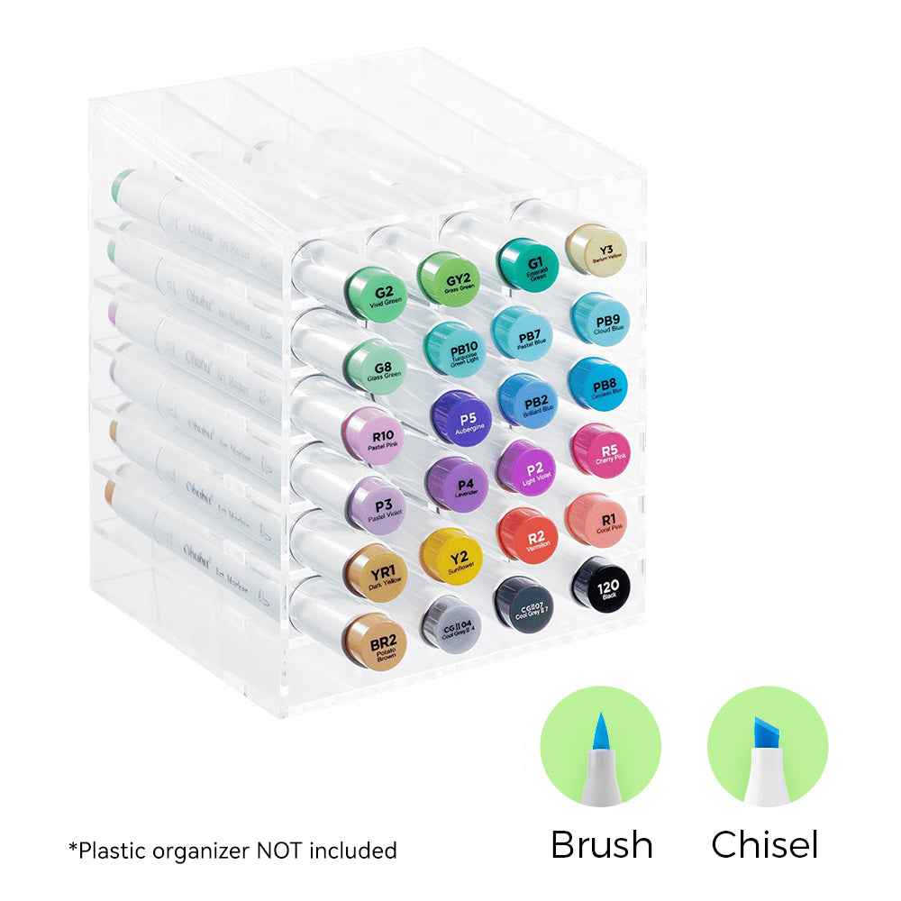 Ohuhu Honolulu 24 Basic Colors Dual Tips Alcohol Art Markers