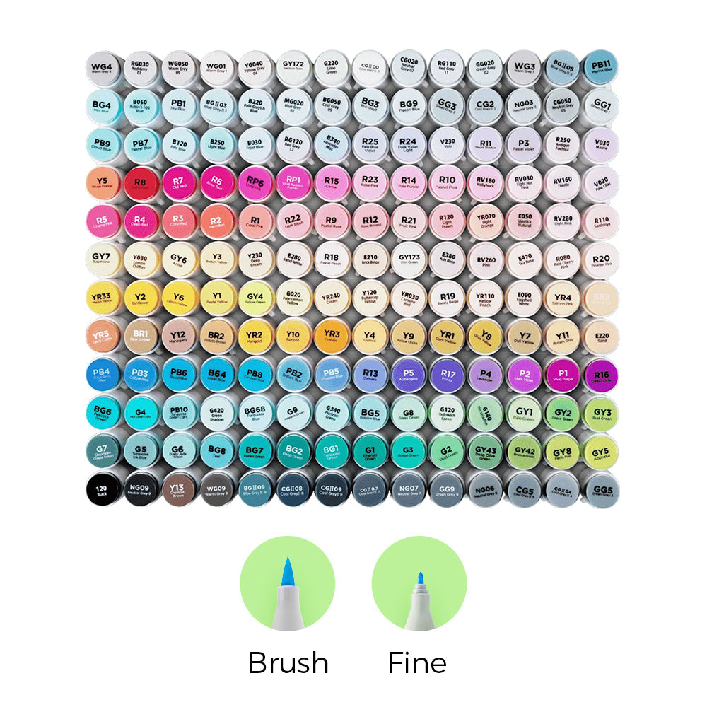 Ohuhu Honolulu 168 Colors Dual Tips Alcohol Art Markers